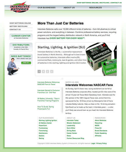 Interstate Batteries Corporate Website
